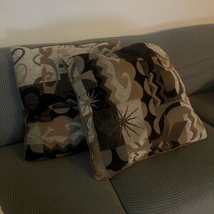 Large Brown, Tan, and Black Throw Accent Pillows
